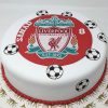 Sjokoladekake-fotballkake med valgfri logo
