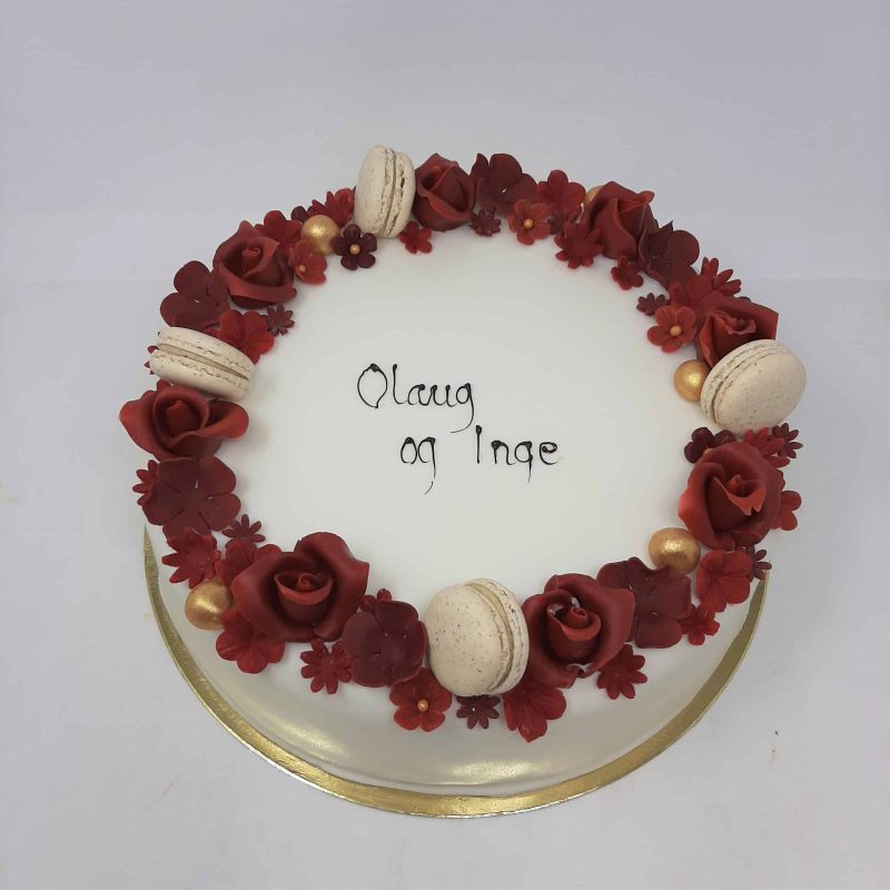 Blomsterkrans marsipankake - Bilde 7